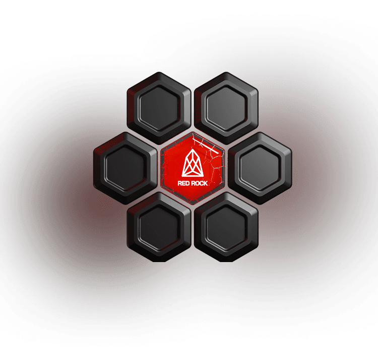 Hexagon grid with Red Rock at center