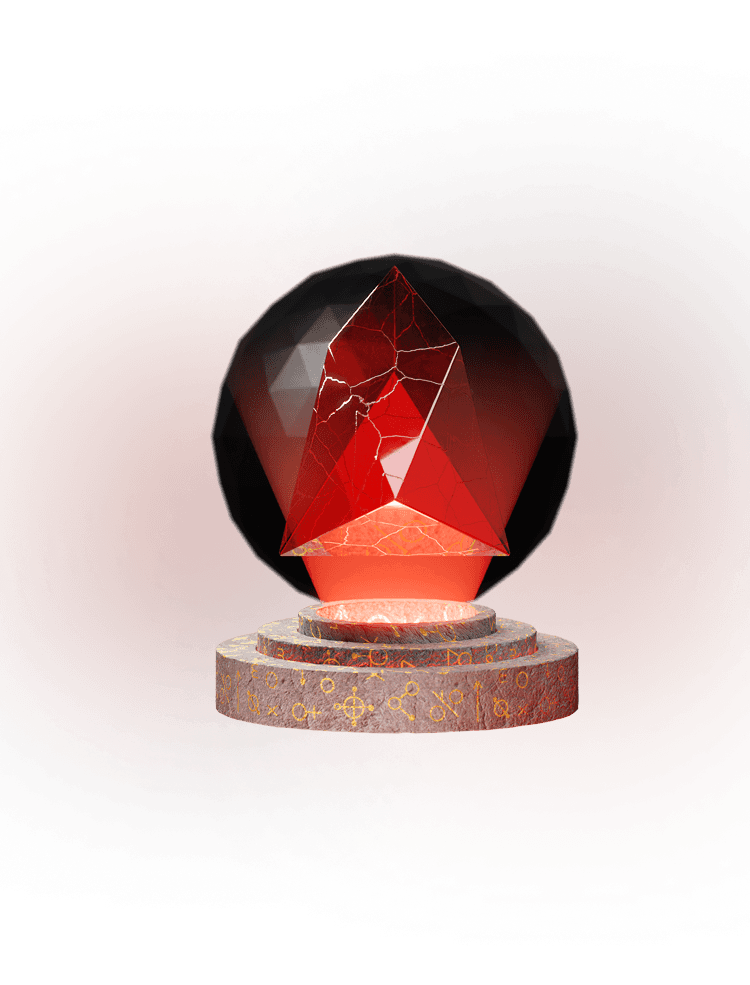 Red crystal on pedestal 3D