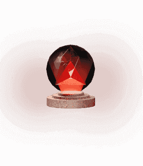 Red crystal on pedestal 3D
